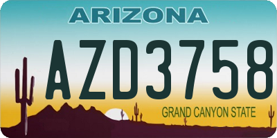 AZ license plate AZD3758