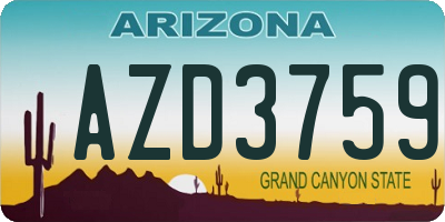 AZ license plate AZD3759