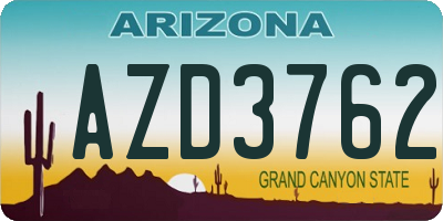 AZ license plate AZD3762