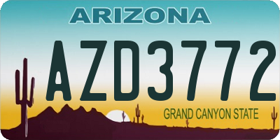 AZ license plate AZD3772