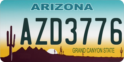 AZ license plate AZD3776