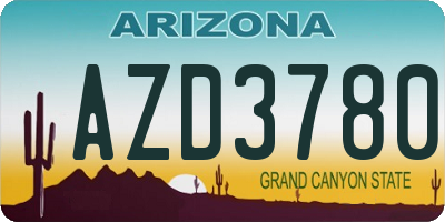 AZ license plate AZD3780