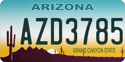 AZ license plate AZD3785