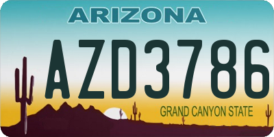 AZ license plate AZD3786