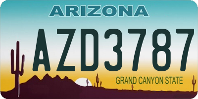 AZ license plate AZD3787