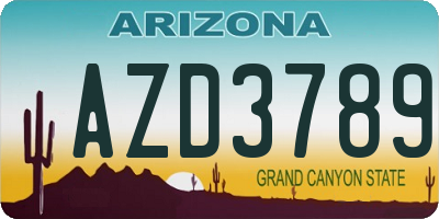 AZ license plate AZD3789