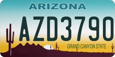 AZ license plate AZD3790