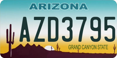 AZ license plate AZD3795