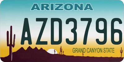 AZ license plate AZD3796