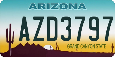 AZ license plate AZD3797