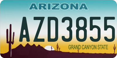 AZ license plate AZD3855