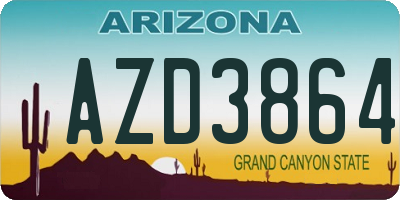 AZ license plate AZD3864