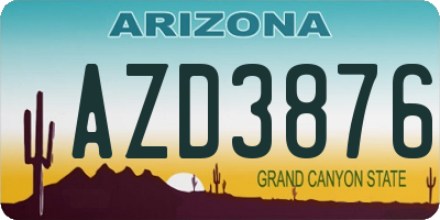 AZ license plate AZD3876