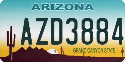 AZ license plate AZD3884