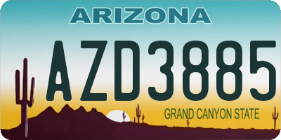 AZ license plate AZD3885
