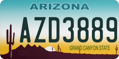 AZ license plate AZD3889