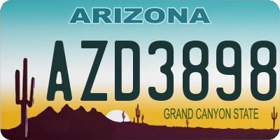 AZ license plate AZD3898