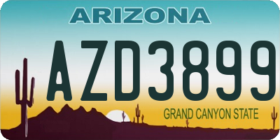 AZ license plate AZD3899