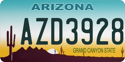 AZ license plate AZD3928