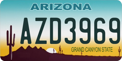 AZ license plate AZD3969
