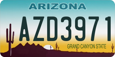 AZ license plate AZD3971