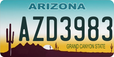 AZ license plate AZD3983