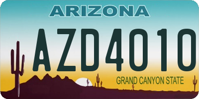 AZ license plate AZD4010