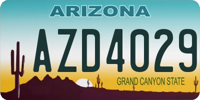 AZ license plate AZD4029