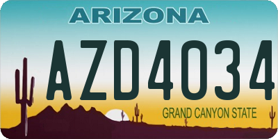 AZ license plate AZD4034