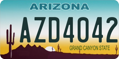 AZ license plate AZD4042