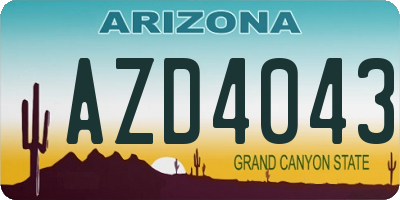 AZ license plate AZD4043