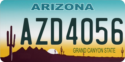 AZ license plate AZD4056