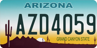 AZ license plate AZD4059