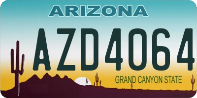 AZ license plate AZD4064