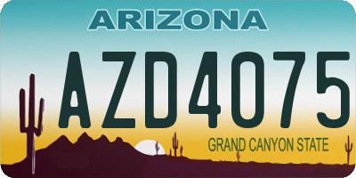 AZ license plate AZD4075