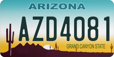 AZ license plate AZD4081