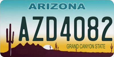 AZ license plate AZD4082