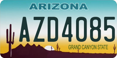 AZ license plate AZD4085