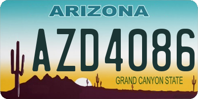 AZ license plate AZD4086