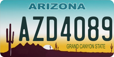 AZ license plate AZD4089