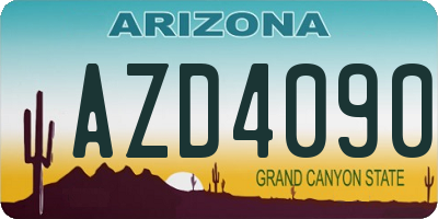 AZ license plate AZD4090
