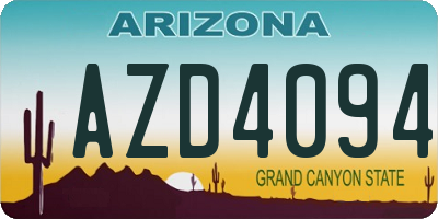 AZ license plate AZD4094