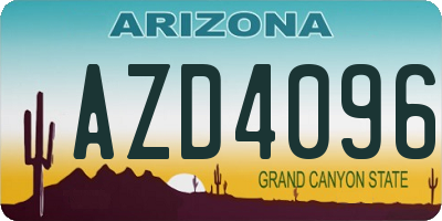 AZ license plate AZD4096