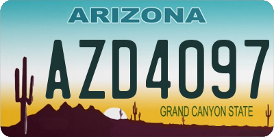 AZ license plate AZD4097