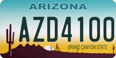 AZ license plate AZD4100
