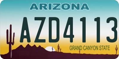 AZ license plate AZD4113
