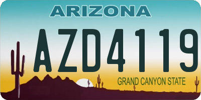AZ license plate AZD4119