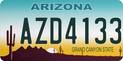 AZ license plate AZD4133