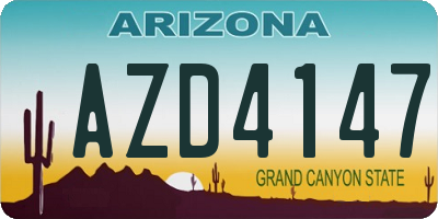 AZ license plate AZD4147