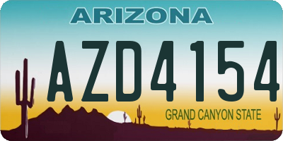 AZ license plate AZD4154